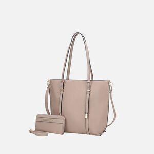 MKF Collection -  Emery Vegan Leather Women’s Tote Ba Taupe